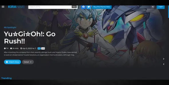 Kiranime – Anime Streaming WordPress Theme