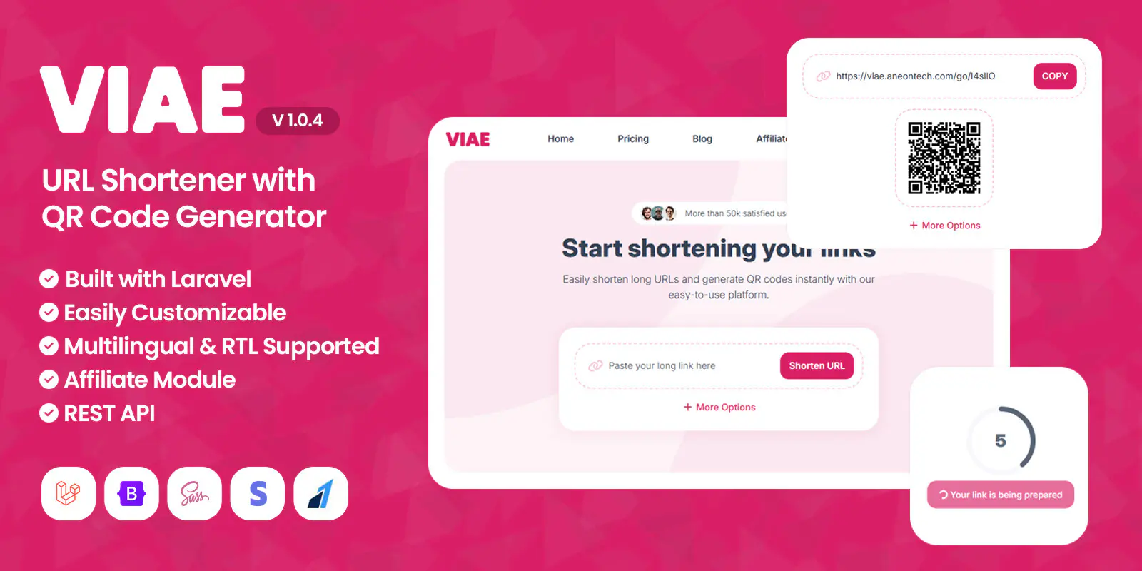 Viae - URL Shortener with QR Code Generator