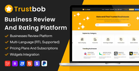 Trustbob v1.1 - Business Review And Rating Platform (SAAS)
