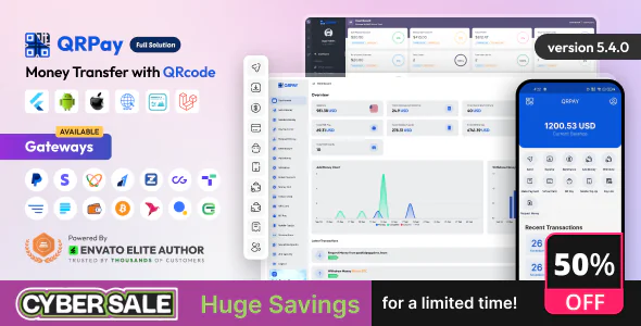 QRPay - Money Transfer with QR Code Full Solution
